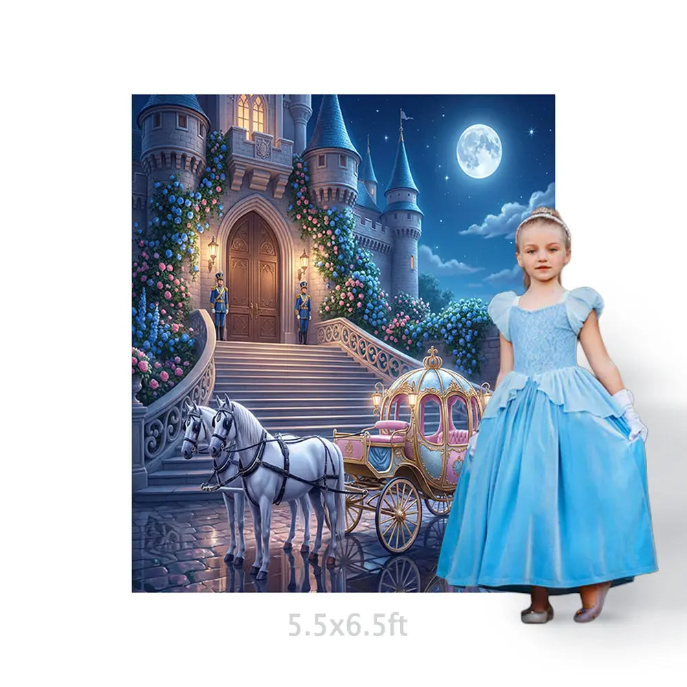 Princess Event Backdrop, Personalized, Kids' Fabric Photo Background Alba Backgrounds
