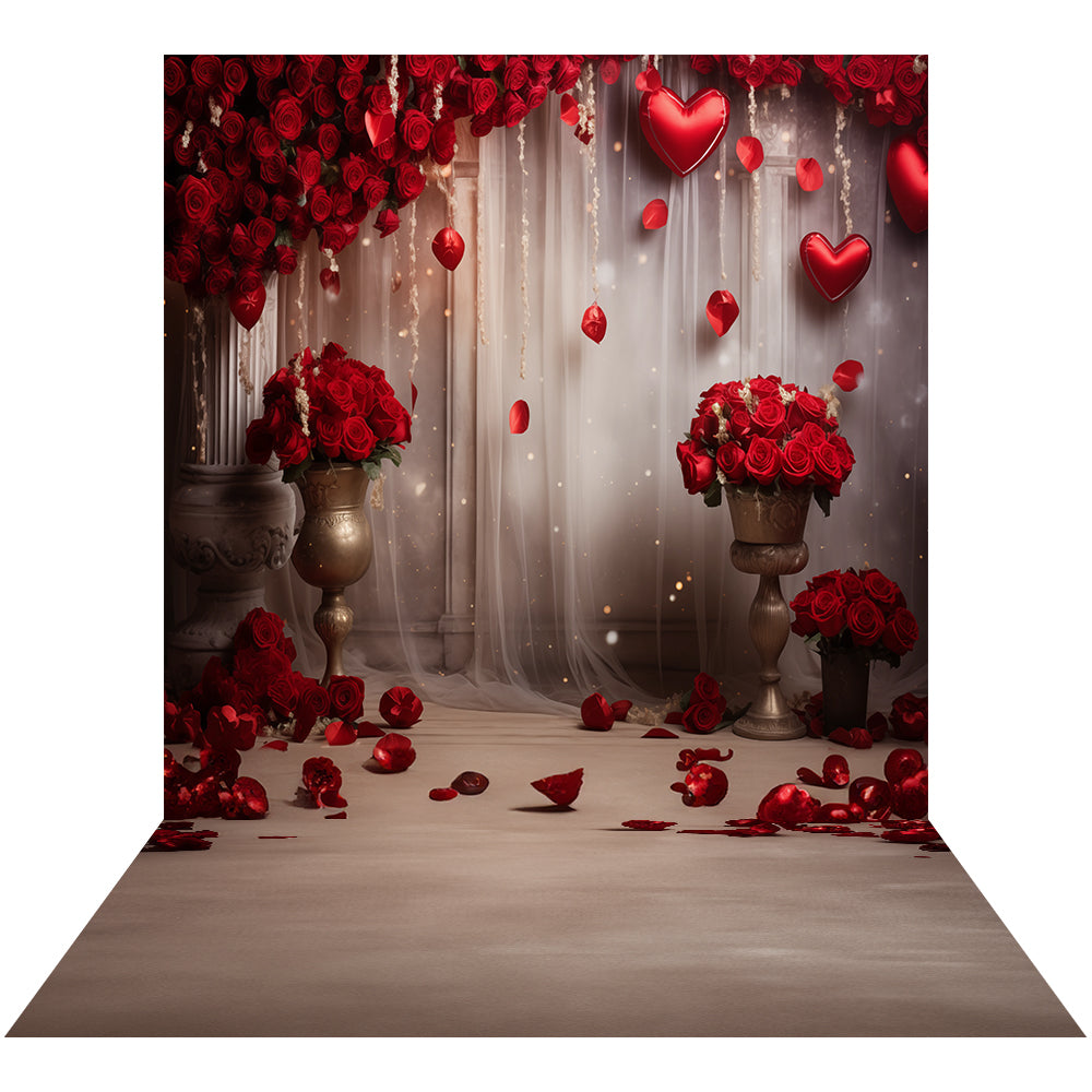 Valentine Romantic Roses Hearts Photography Background PRO 10X20