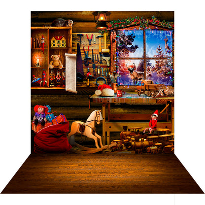 Santa’s Workshop Photography Backdrop