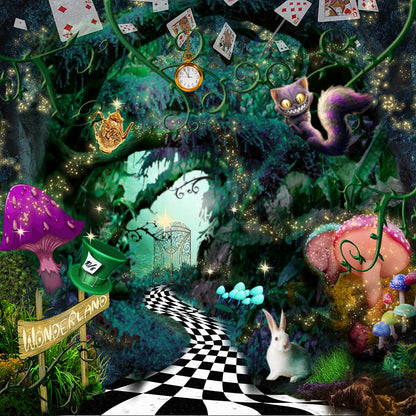 Alice In Wonderland Magical Adventure Photo Backdrop