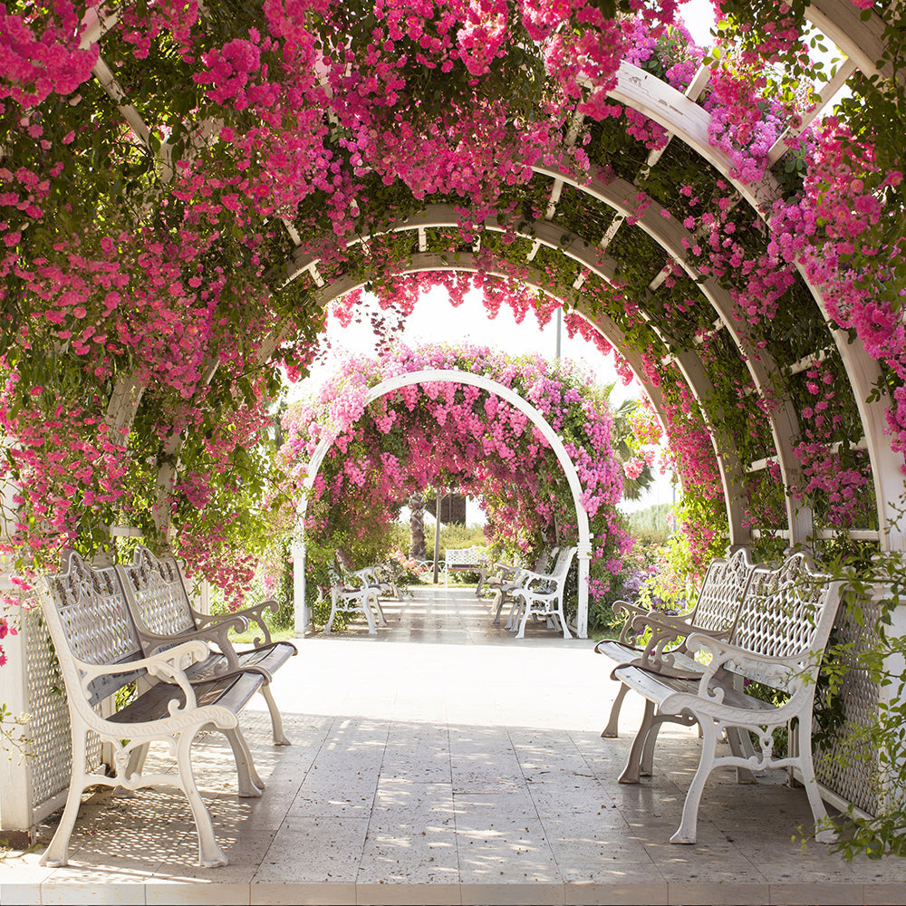 Petal Pink Wedding Archway Photo Backdrop