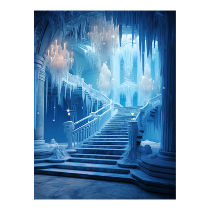 Elsa’s Frozen Castle Stairs Photo Backdrop Pro 6x8