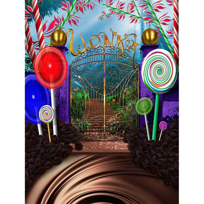 Willy Wonka Lollipop Photo Backdrop