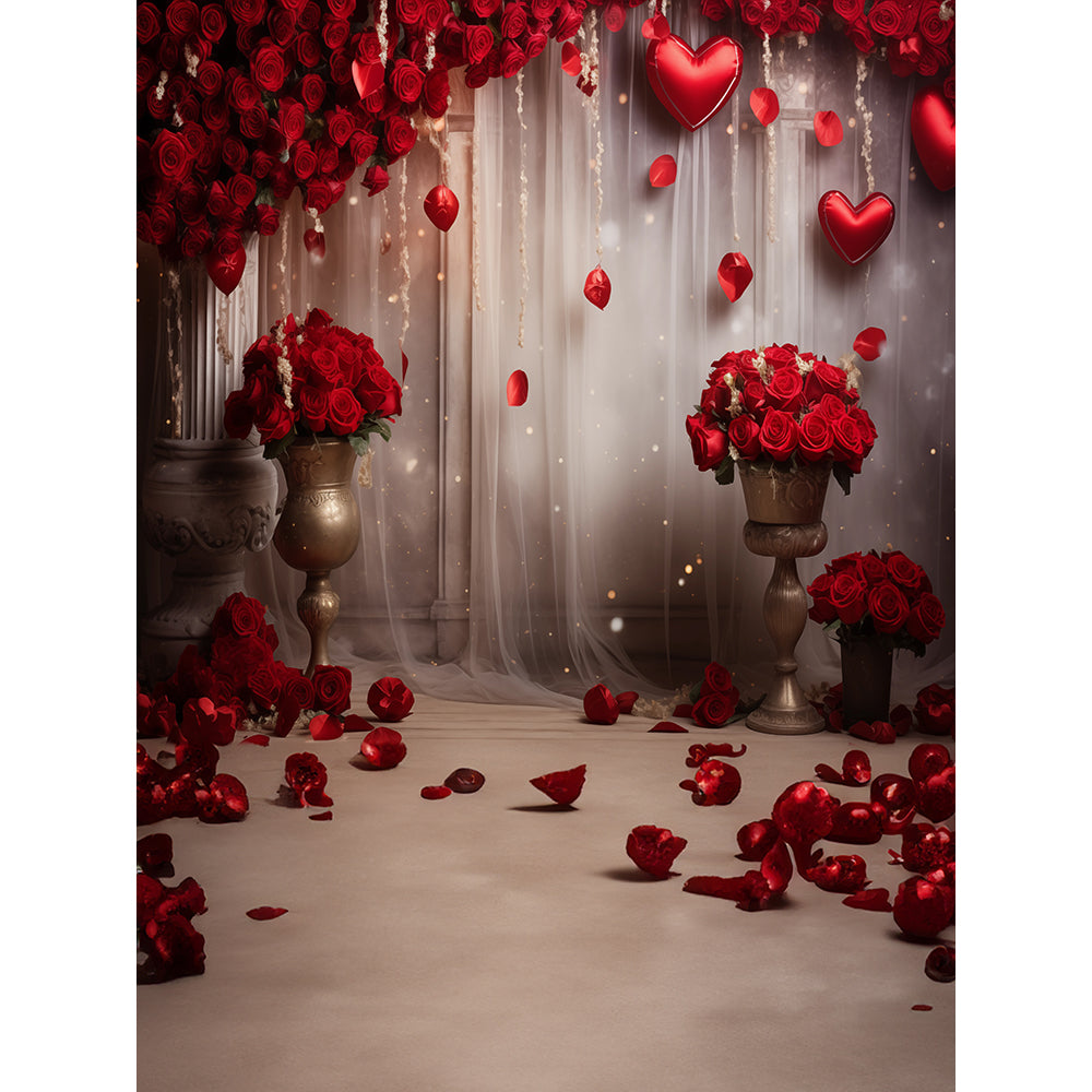Valentine Romantic Roses Hearts Photography Background PRO 8X10