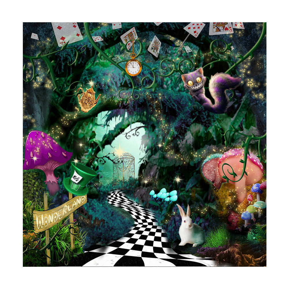 Alice In Wonderland Magical Adventure Photo Backdrop