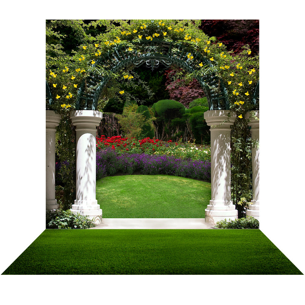 Garden Arch Lawn With Step Photography Backdrop