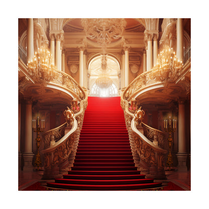 Exquisite Palace Staircase Backdrop 8x8