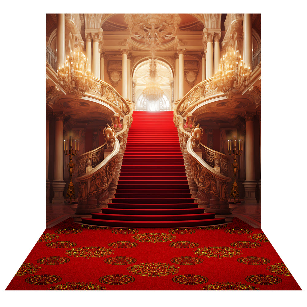 Exquisite Palace Staircase Backdrop 9x16