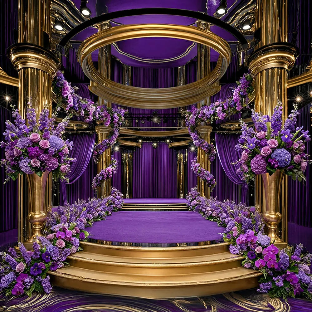Purple Reign Backdrop, Glamour Stage Fabric Background Alba Backgrounds