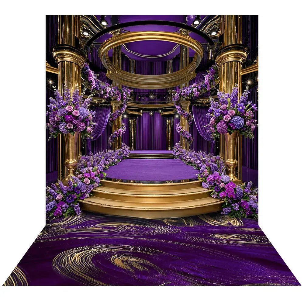 Purple Reign Backdrop, Glamour Stage Fabric Background Alba Backgrounds