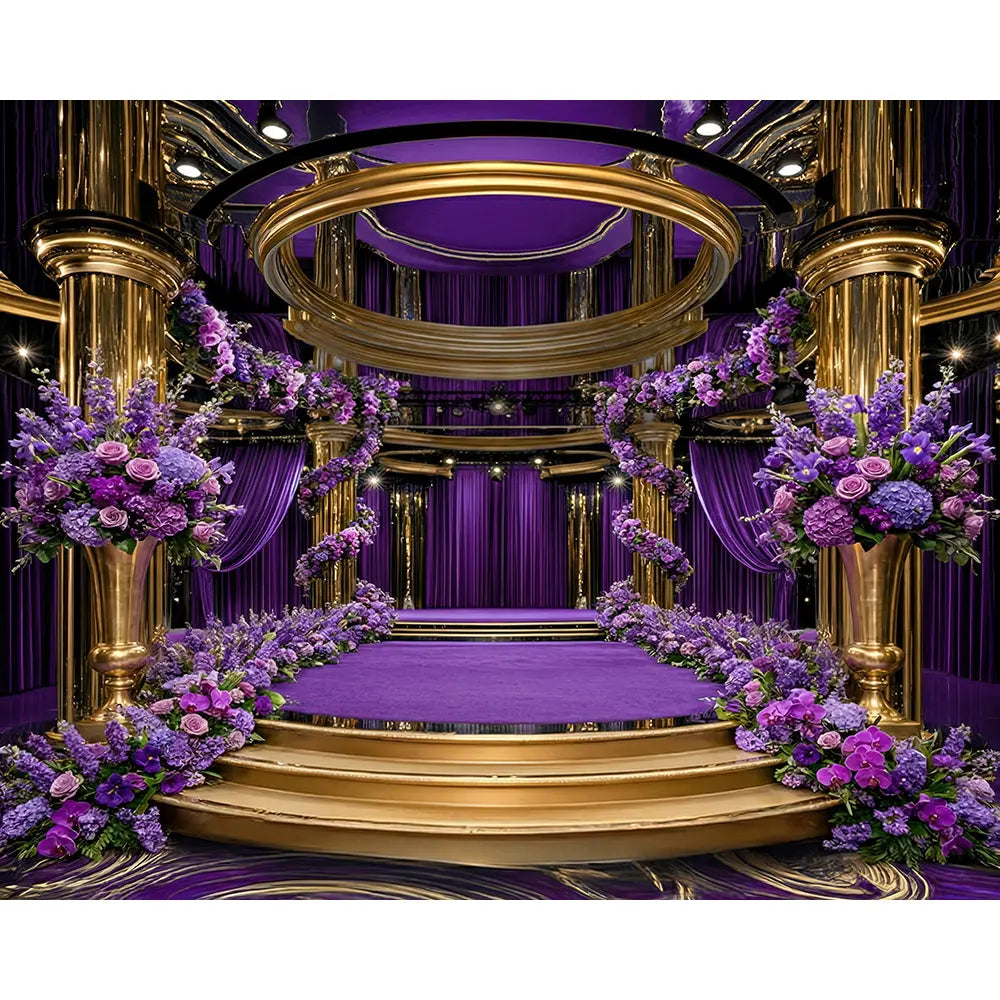 Purple Reign Backdrop, Glamour Stage Fabric Background Alba Backgrounds
