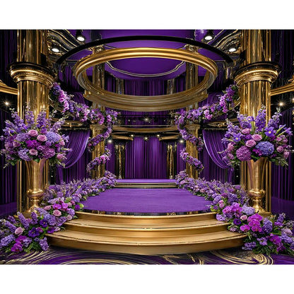 Purple Reign Backdrop, Glamour Stage Fabric Background Alba Backgrounds