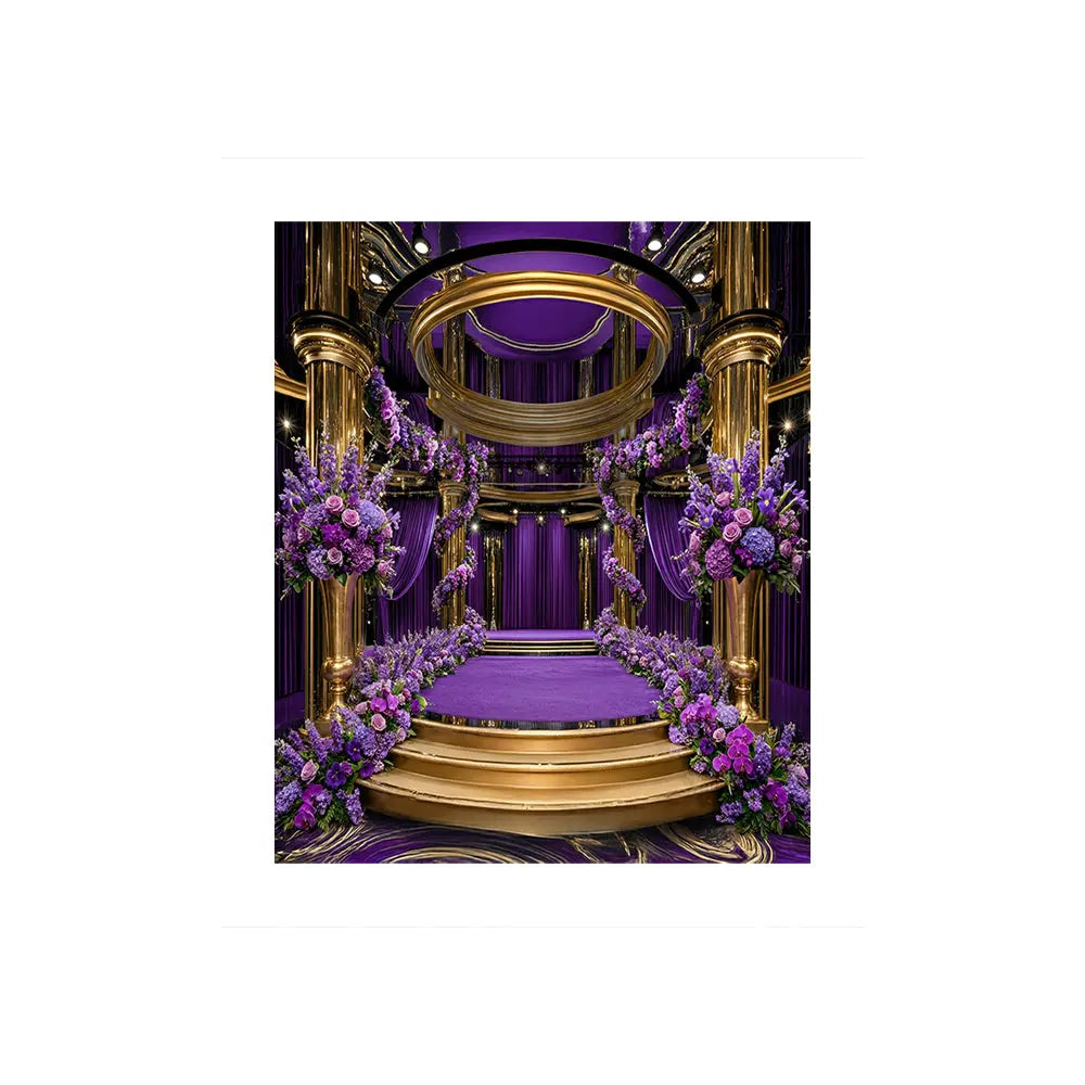 Purple Reign Backdrop, Glamour Stage Fabric Background Alba Backgrounds