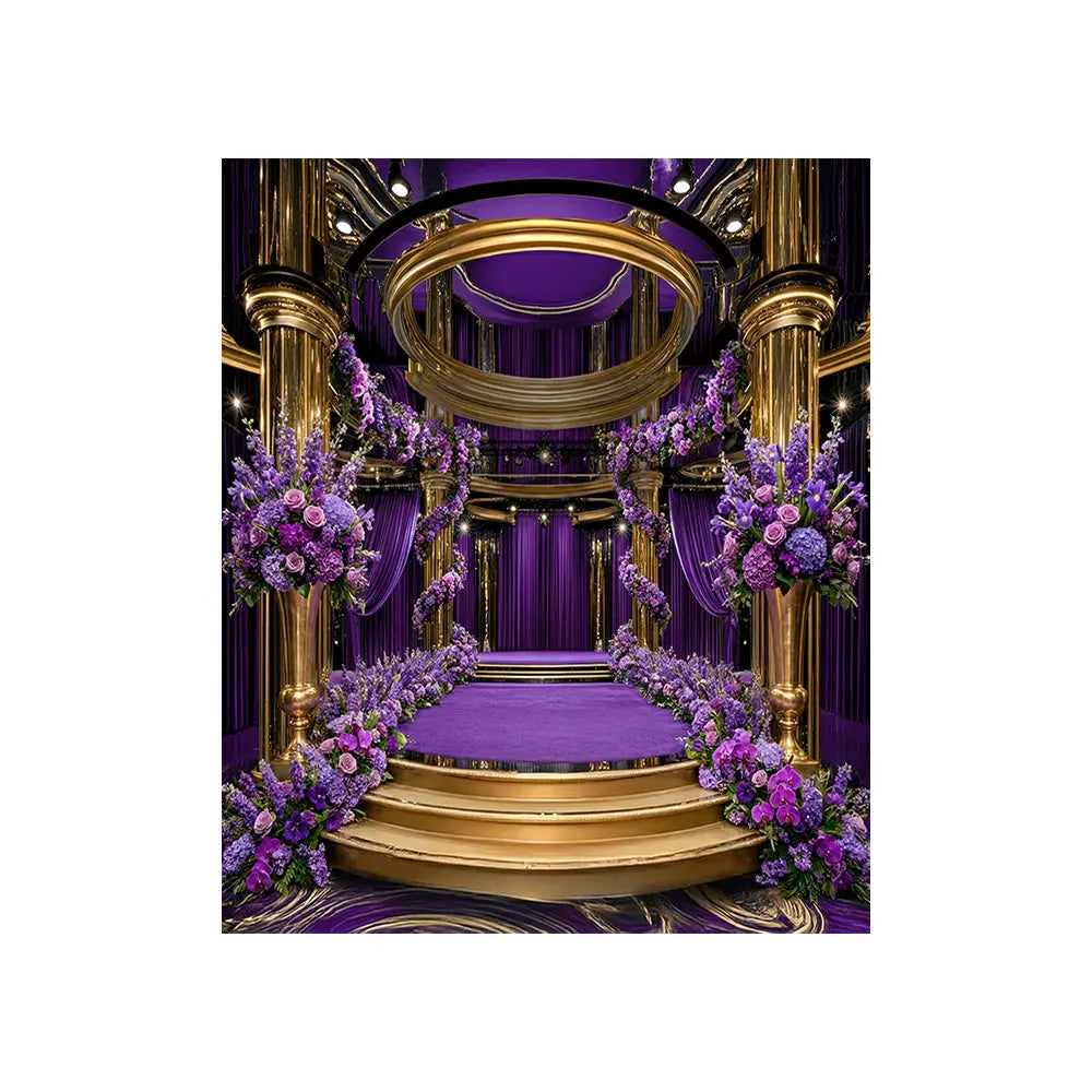 Purple Reign Backdrop, Glamour Stage Fabric Background Alba Backgrounds