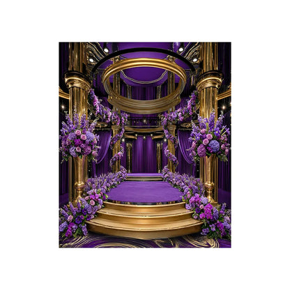Purple Reign Backdrop, Glamour Stage Fabric Background Alba Backgrounds