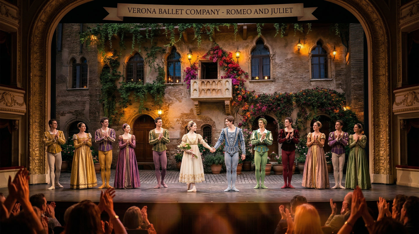 Romeo and Juliet Wide Fabric Background