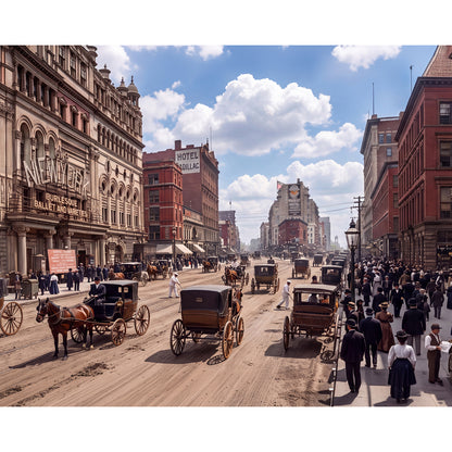 Times Square Circa 1890 Fabric Backdrop