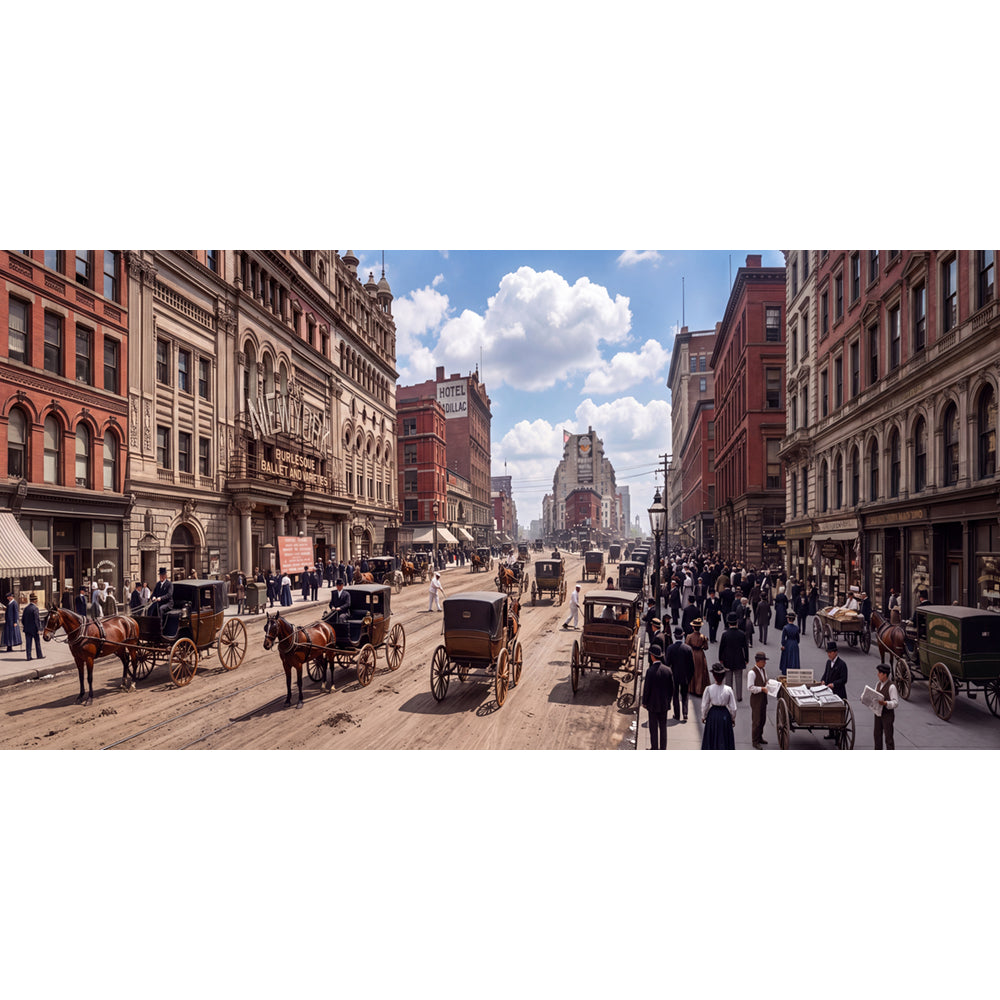 Times Square Circa 1890 Fabric Backdrop