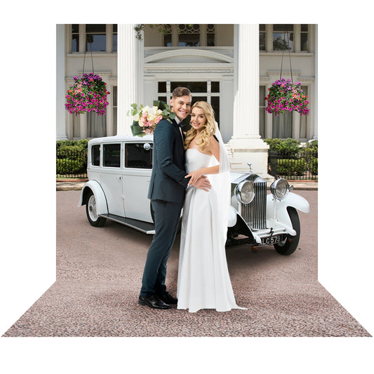 1920s White Car Estate Photography Background