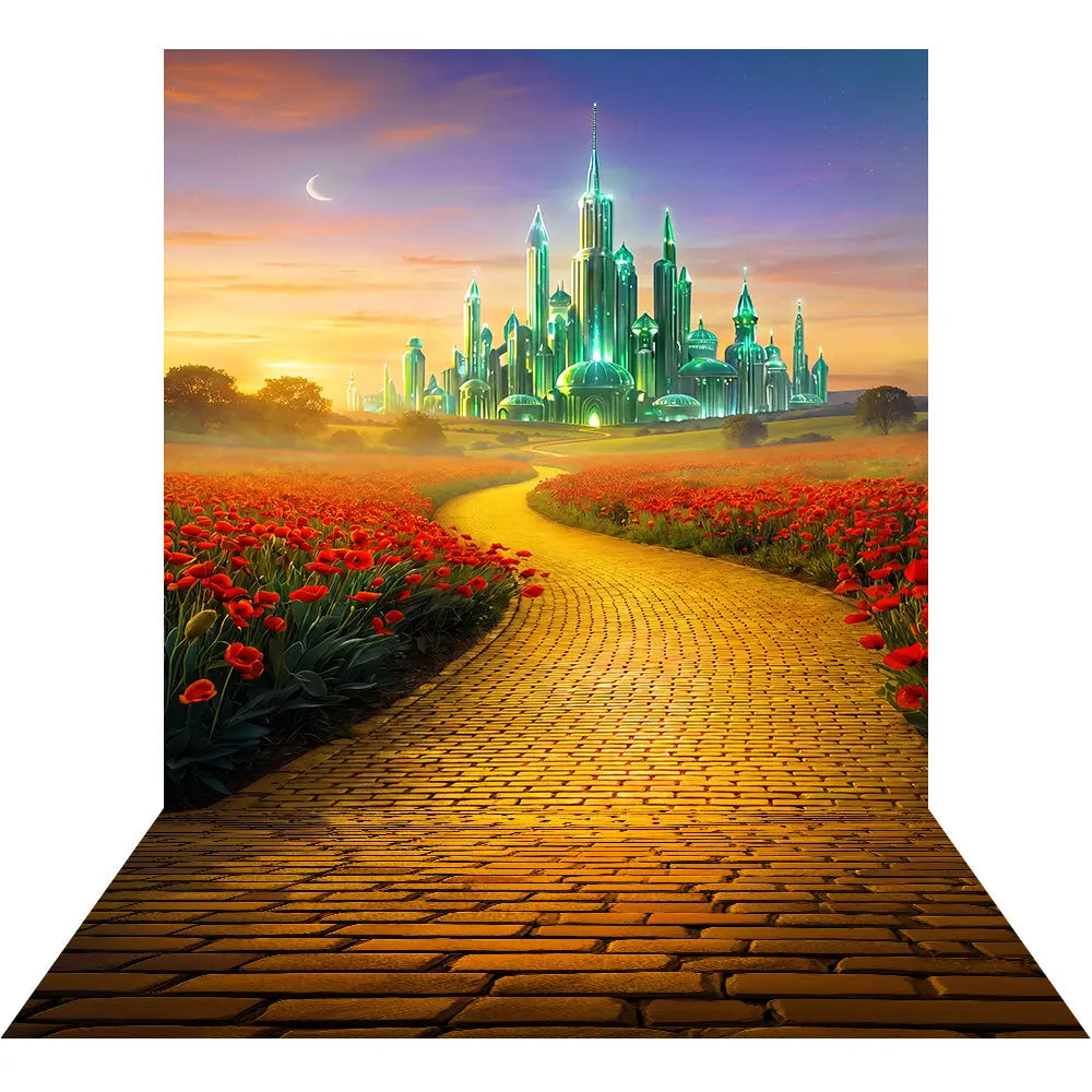 Wizard of OZ  Backdrop, Yellow Brick Road, Fabric Photo Background Alba Backgrounds