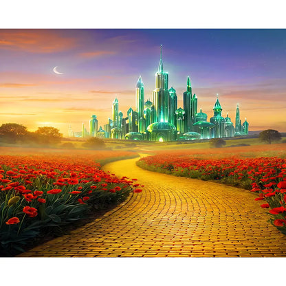 Wizard of OZ  Backdrop, Yellow Brick Road, Fabric Photo Background Alba Backgrounds