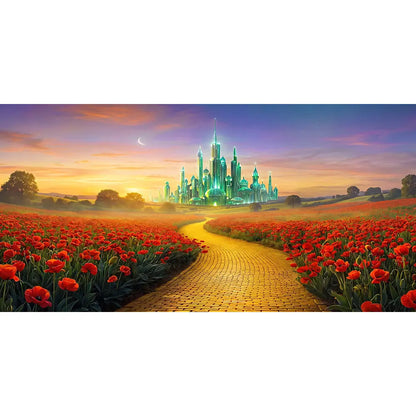 Wizard of OZ  Backdrop, Yellow Brick Road, Fabric Photo Background Alba Backgrounds