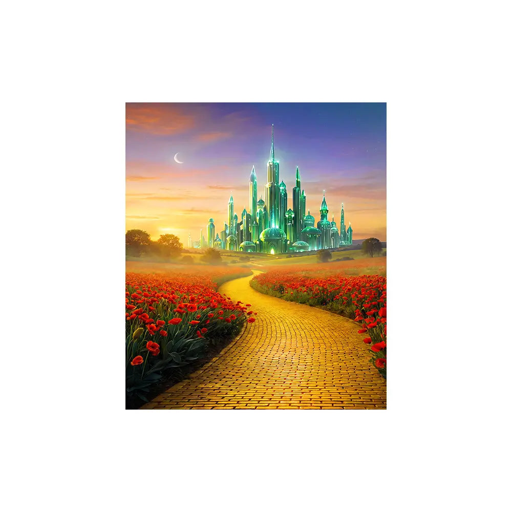 Wizard of OZ  Backdrop, Yellow Brick Road, Fabric Photo Background Alba Backgrounds