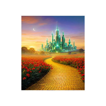 Wizard of OZ  Backdrop, Yellow Brick Road, Fabric Photo Background Alba Backgrounds