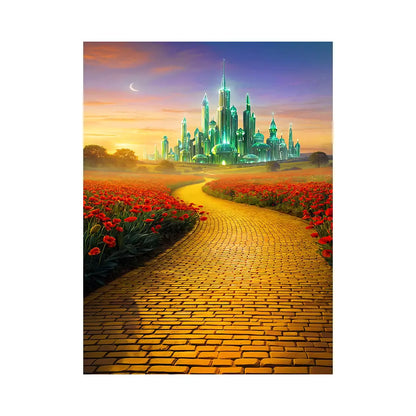Wizard of OZ  Backdrop, Yellow Brick Road, Fabric Photo Background Alba Backgrounds