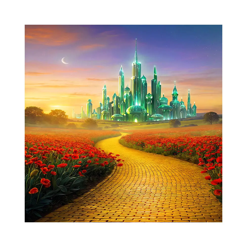 Wizard of OZ  Backdrop, Yellow Brick Road, Fabric Photo Background Alba Backgrounds