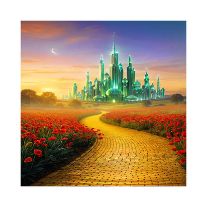 Wizard of OZ  Backdrop, Yellow Brick Road, Fabric Photo Background Alba Backgrounds
