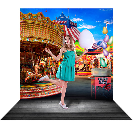 Carnival And Carousel Photography Backdrop