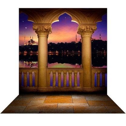 Moroccan Balcony Arch Photo Backdrop