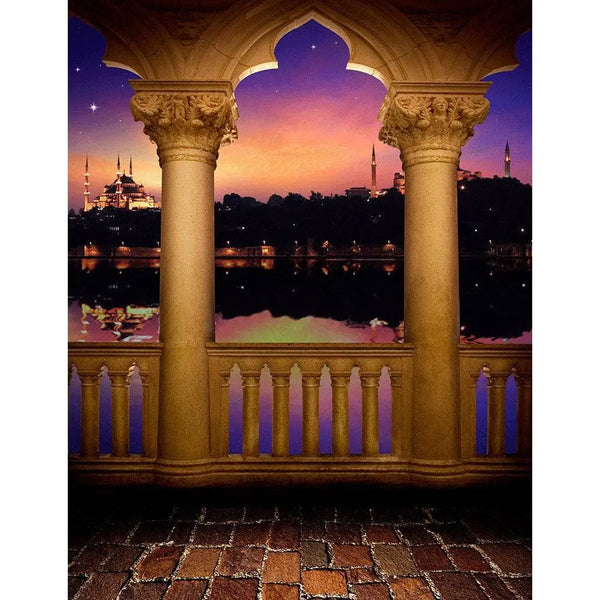 Arabian Balcony Archway Photo Backdrop - Alba Backgrounds