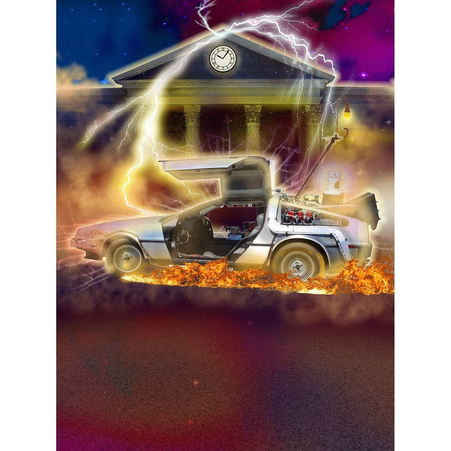 Back to the Future DeLorean Photo Backdrop - Pro 8  x 10  