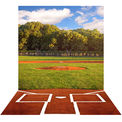 Home Plate Baseball Daytime Photo Backdrop