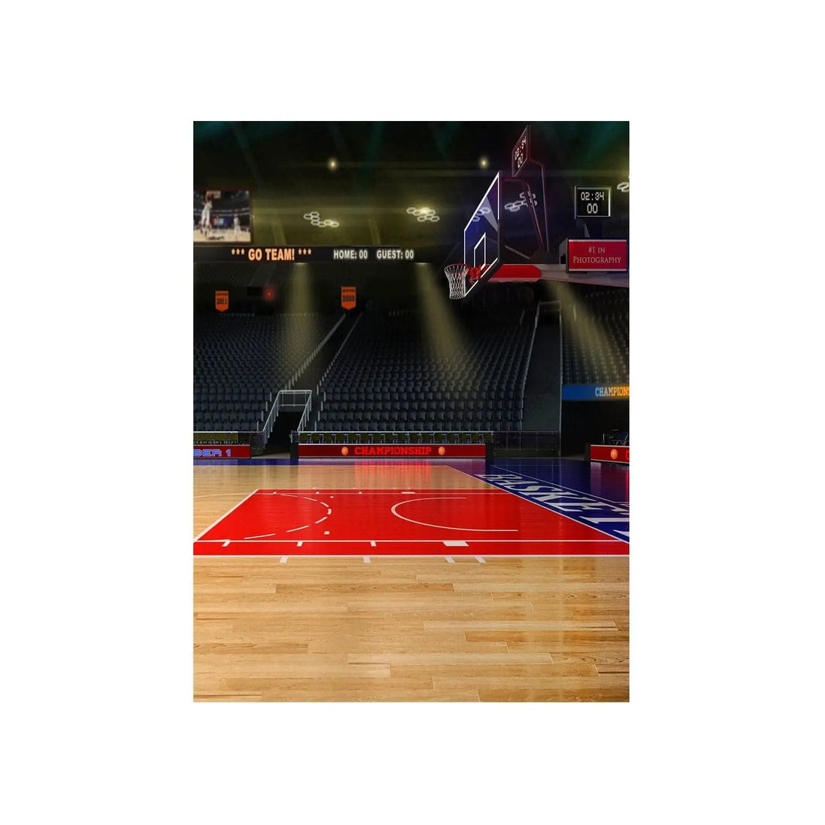 NBA Basketball Court Backdrop - Alba Backgrounds
