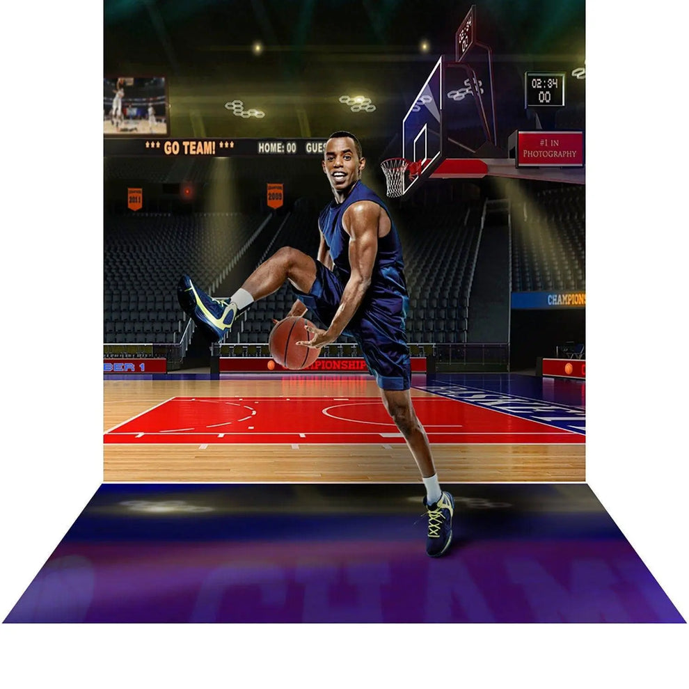 NBA Basketball Court Backdrop - Alba Backgrounds