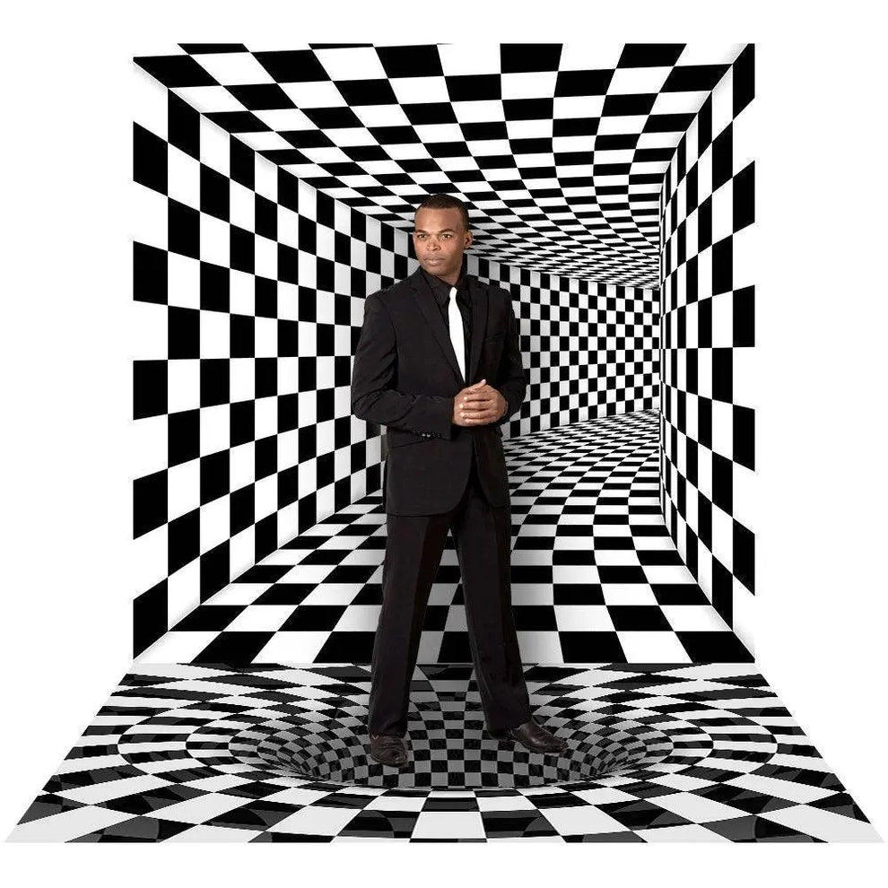 Psychedelic Black and White Photography Backdrop - Alba Backgrounds