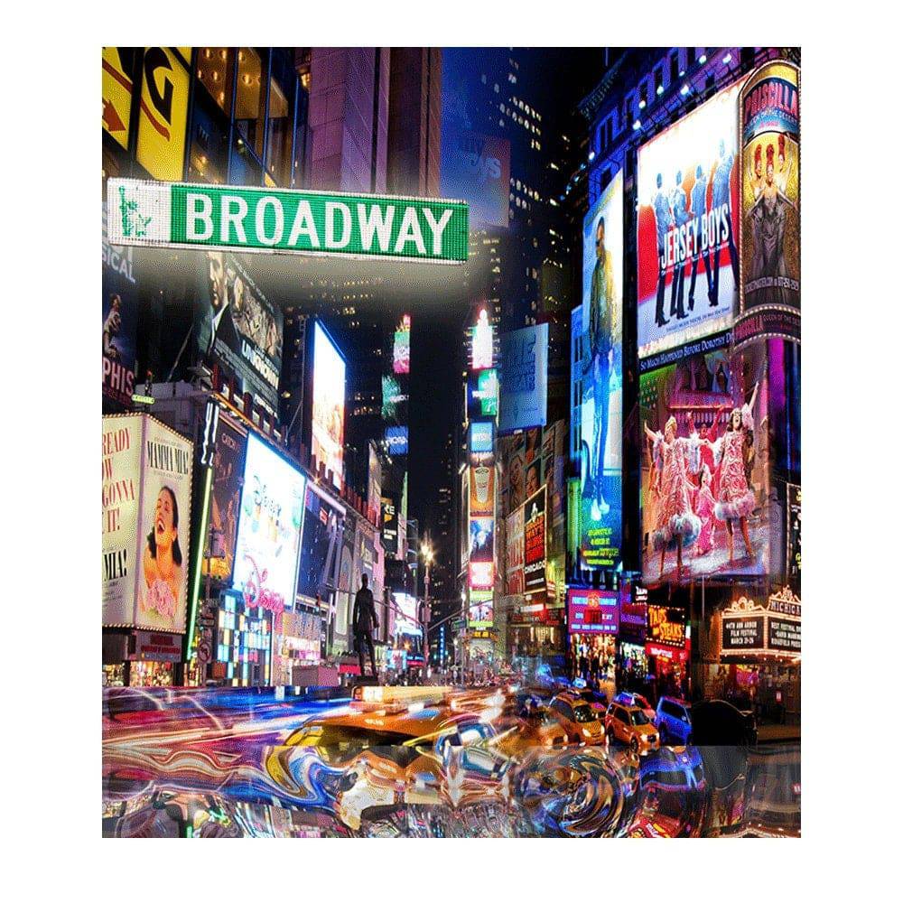 Colorful Broadway City Street Backdrop - Basic 4.4  x 5  