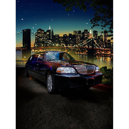 Limo on Brooklyn Bridge Photo Background