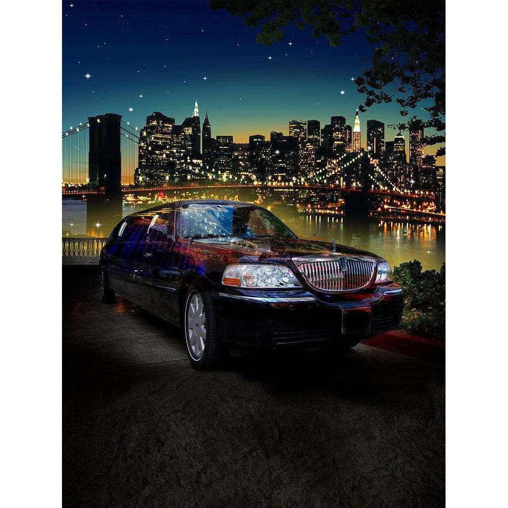 Limo on Brooklyn Bridge Photo Background - Basic 8  x 10  