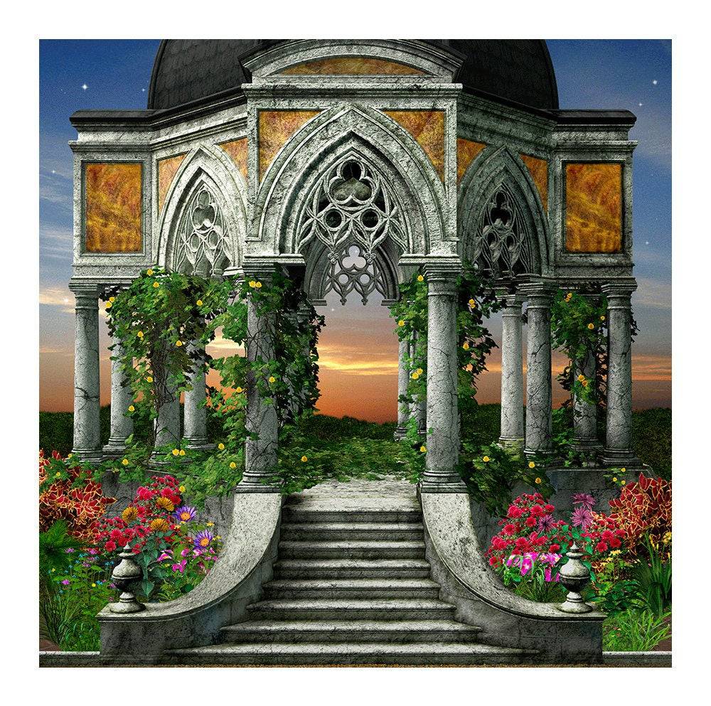 Glorious Gazebo Fairytale Photo Backdrop - Basic 8  x 8  