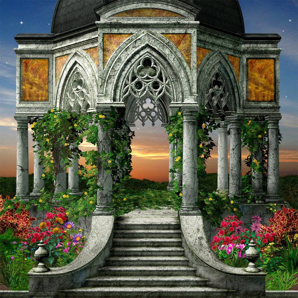 Glorious Gazebo Fairytale Photo Backdrop - Pro 10  x 10  