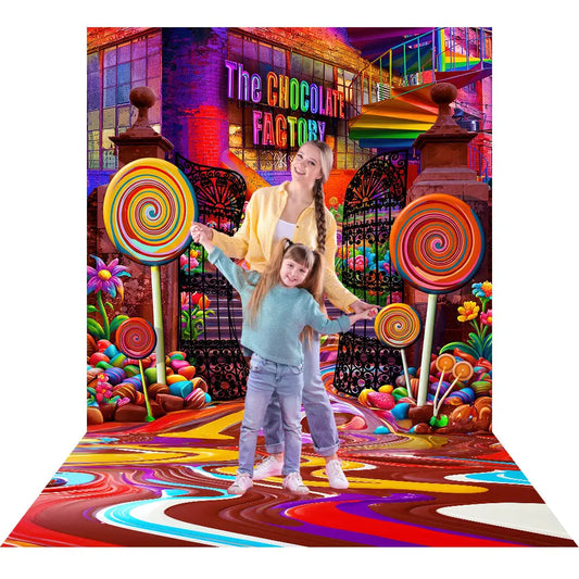 Chocolate Candy Factory Backdrop Alba Backgrounds
