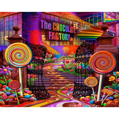 Chocolate Candy Factory Backdrop Alba Backgrounds