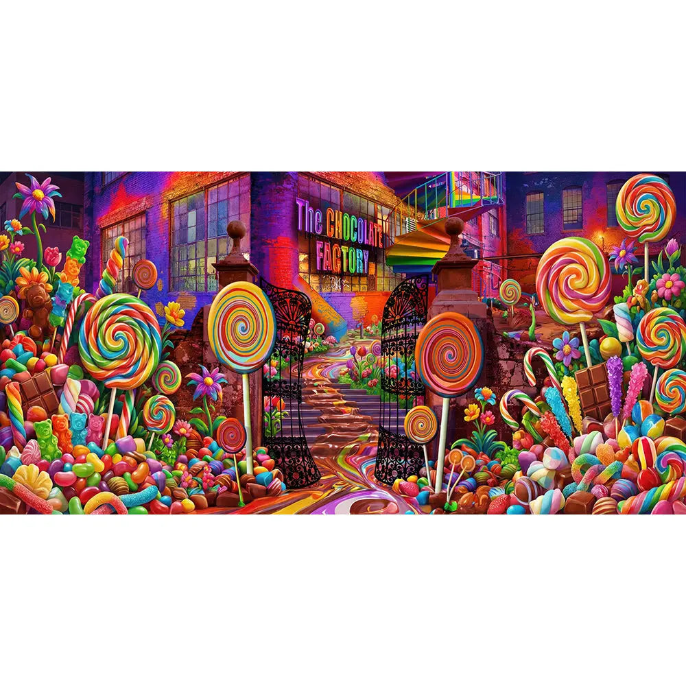 Chocolate Candy Factory Backdrop Alba Backgrounds