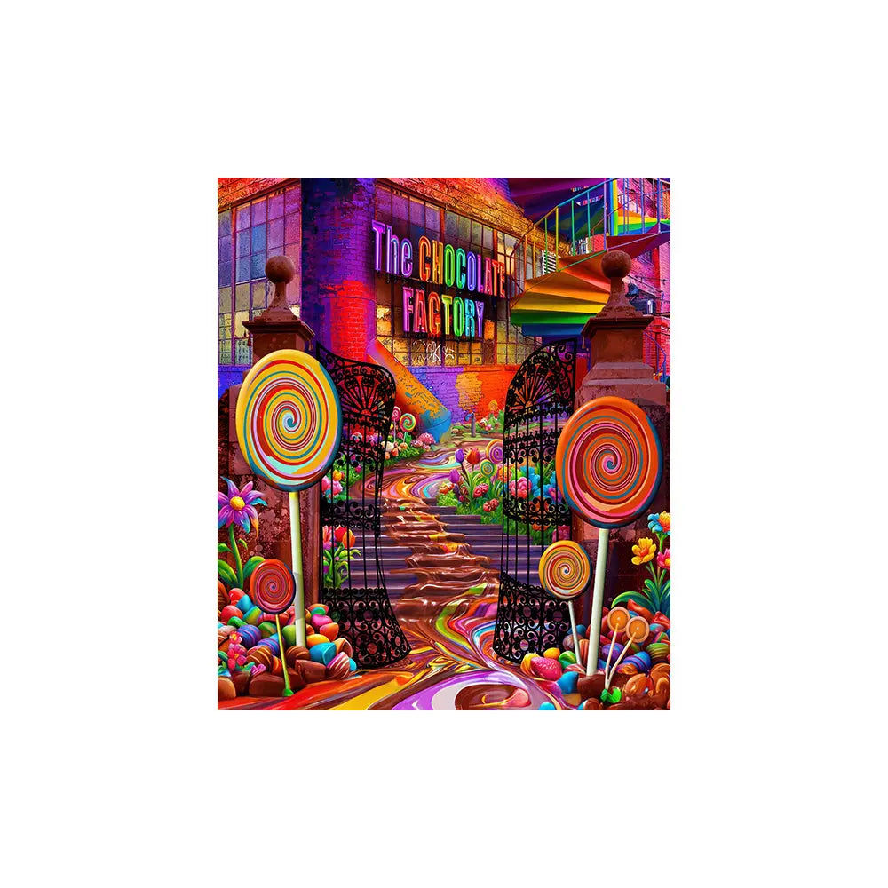 Chocolate Candy Factory Backdrop Alba Backgrounds