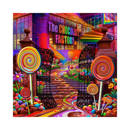 Chocolate Candy Factory Backdrop Alba Backgrounds