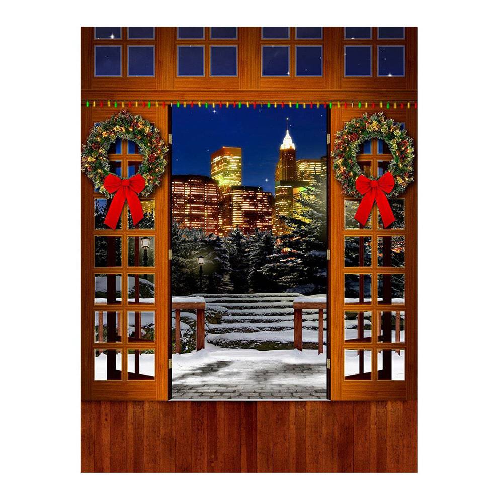 Christmas Balcony Photo Backdrop - Basic 6  x 8  